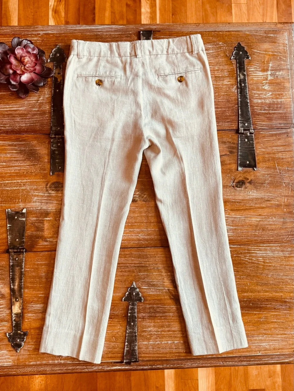 Kids Linen Sand Stretchy Mod Suit - Blazer and Trousers Set - Classic Neutral